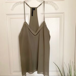 GUESS Olive green razor tank